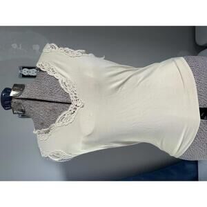 Women's Only Hearts N.Y.C. Tan Lace trimmed Tank Medium